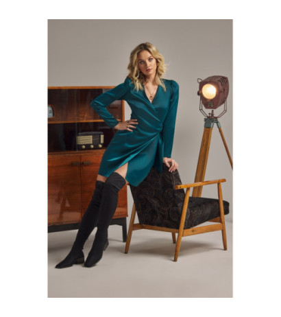 K156 Sukienka kopertowa - zielona