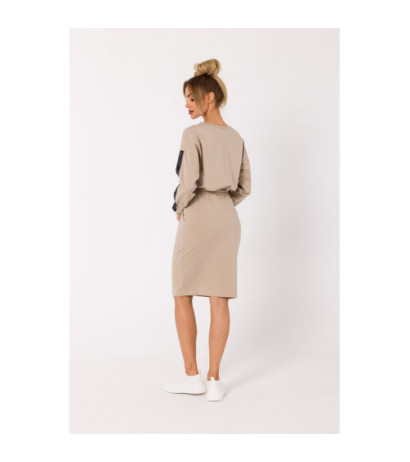 M728 Sportowa spódnica z gumą w pasie - beżowa