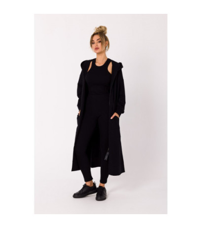 M729 Bluza długa jak parka - czarna