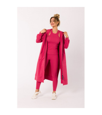 M729 Bluza długa jak parka - koralowa