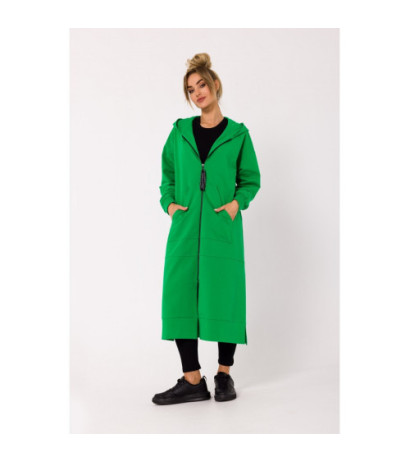 M729 Bluza długa jak parka - soczysta zieleń