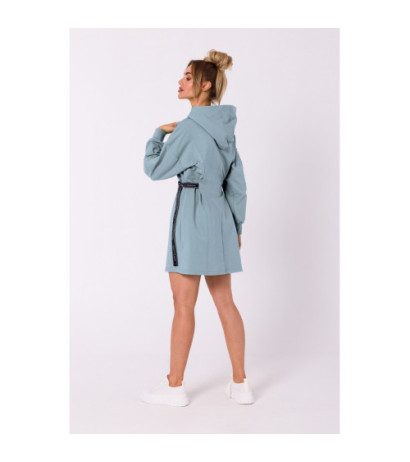 M730 Sukienka z kapturem i lampasami w talii - agawa