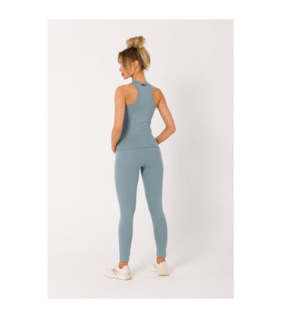 M735 Top bokserka z dzianiny prążkowanej - agawa