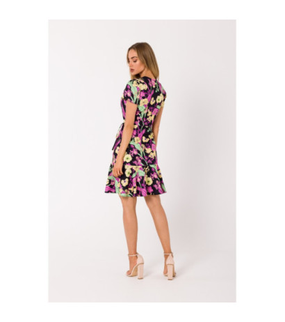 M738 Sukienka kopertowa z wiązaniem na boku - model 1