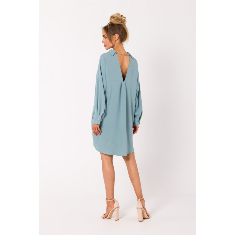 M740 Sukienka koszulowa z łańcuszkiem - agawa