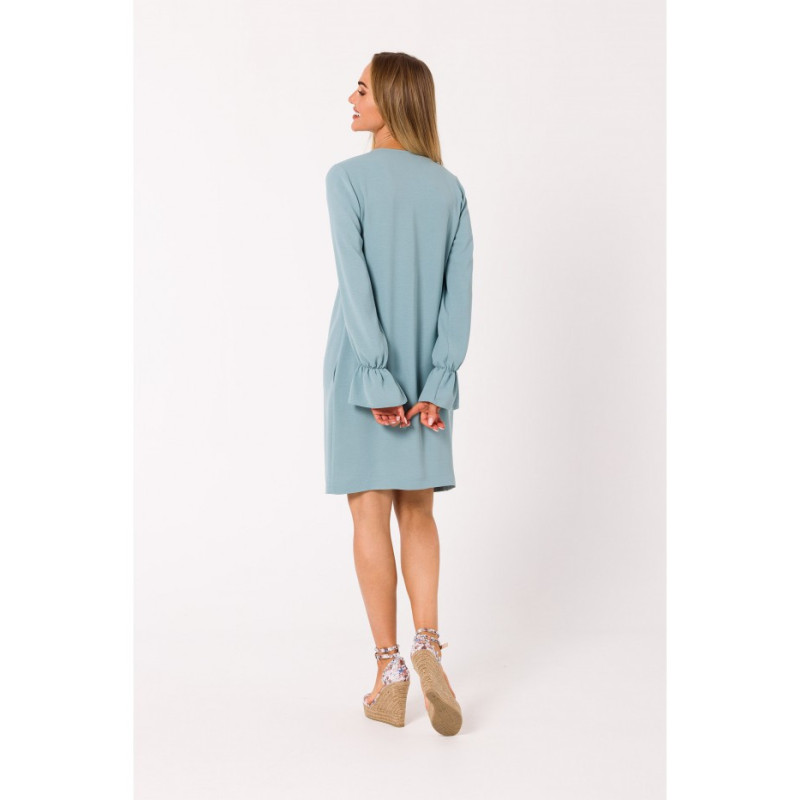 M742 Sukienka ze sznurowaniem na przodzie - agawa