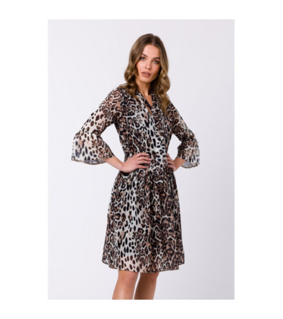 S337 Sukienka szyfonowa z wiązaniem przy szyi - model 2