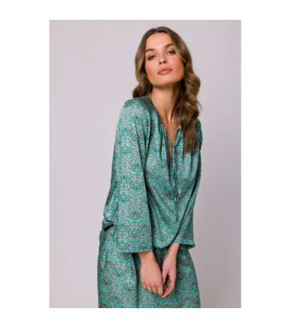 S338 Sukienka typu kaftan z wiązaniem przy szyi - model 1