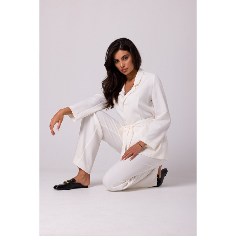 B253 Marynarka wiązana - śmietankowa