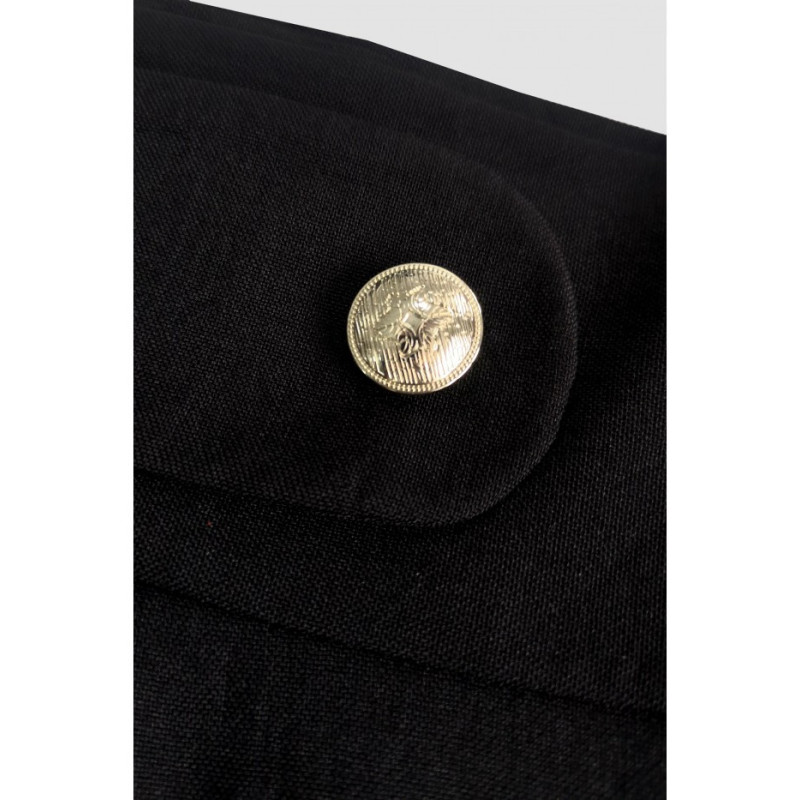 B265 Spódnica z wysokim stanem - czarna