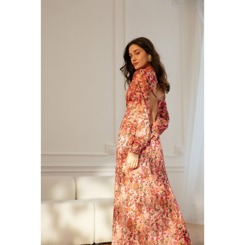 K165 Sukienka szyfonowa z odkrytymi plecami - model 1