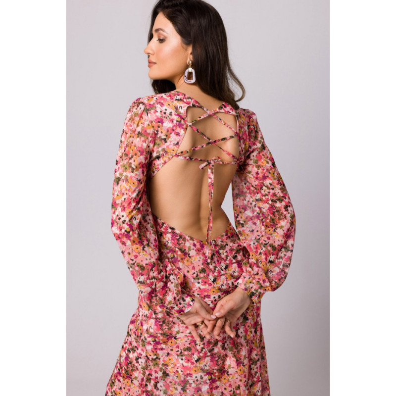 K165 Sukienka szyfonowa z odkrytymi plecami - model 1