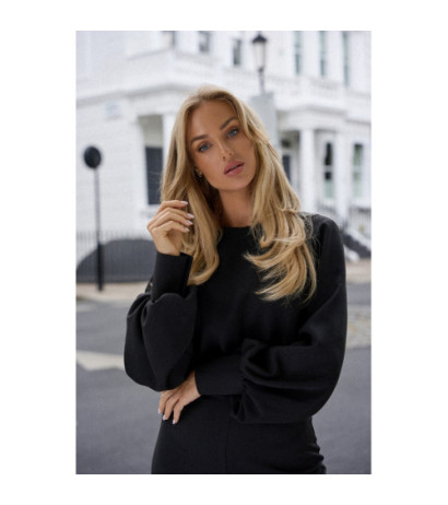 M754 Kombinezon z ozdobnymi rękawami - czarny