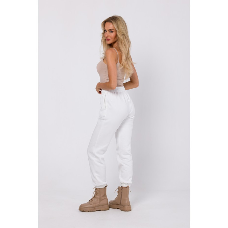 M760 Spodnie dresowe z przeszyciami na nogawkach - ecru