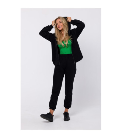 M761 Bluza z kapturem zasuwana na zamek - czarna