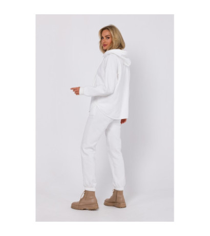 M761 Bluza z kapturem zasuwana na zamek - ecru