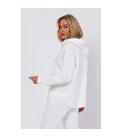 M761 Bluza z kapturem zasuwana na zamek - ecru