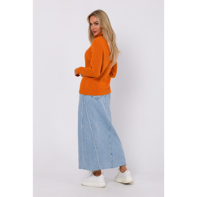 M771 Sweter z golfem - pomarańczowy