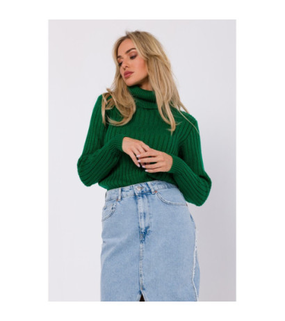 M771 Sweter z golfem - zielony