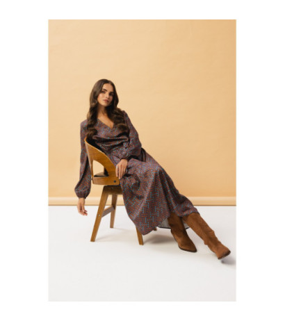 S349 Sukienka maxi z nadrukiem - model 4