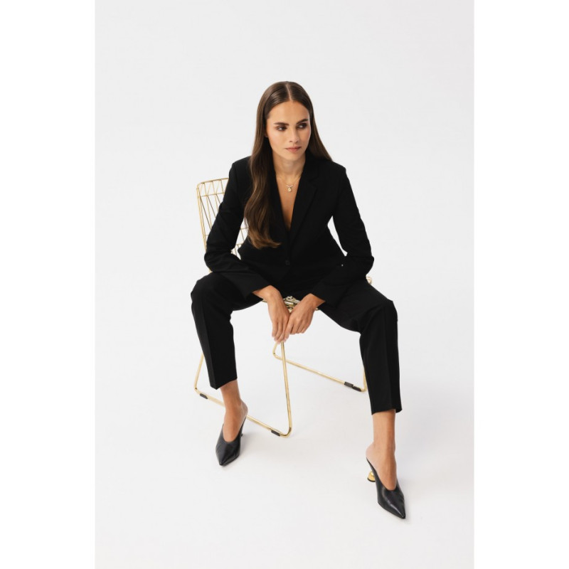 S356 Spodnie z wysokim stanem - czarne