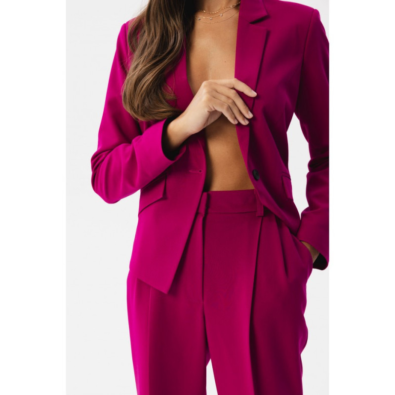 S356 Spodnie z wysokim stanem - śliwkowe