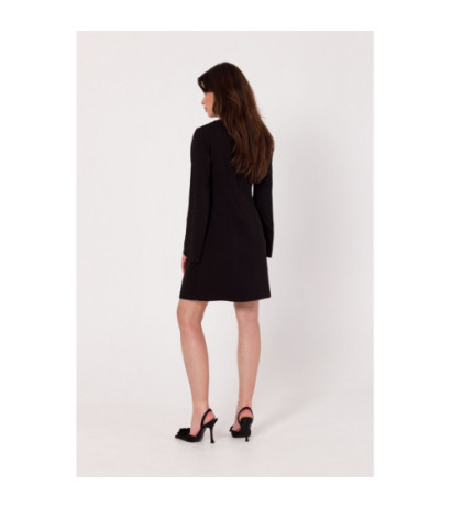 K181 Sukienka z wycięciem typu łezka w dekolcie - czarna