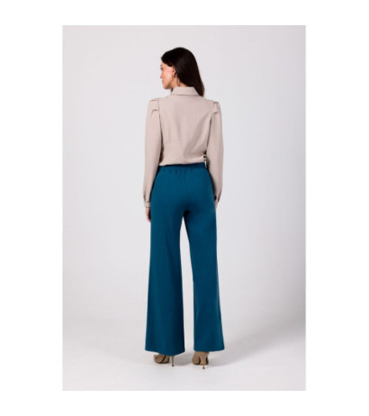 B275 Spodnie z przeszyciami na nogawkach - morskie