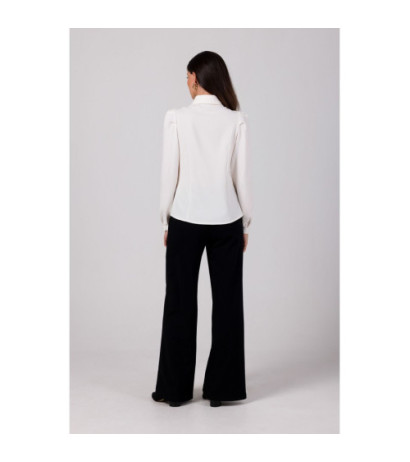 B277 Zapinana koszula z kołnierzykiem - śmietankowa