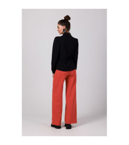 B277 Zapinana koszula z kołnierzykiem - czarna