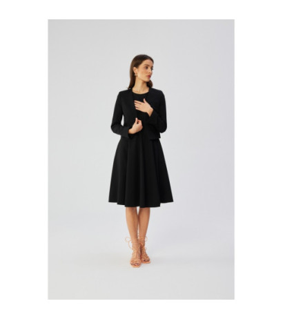 S358 Sukienka rozkloszowana bez rękawów - czarna