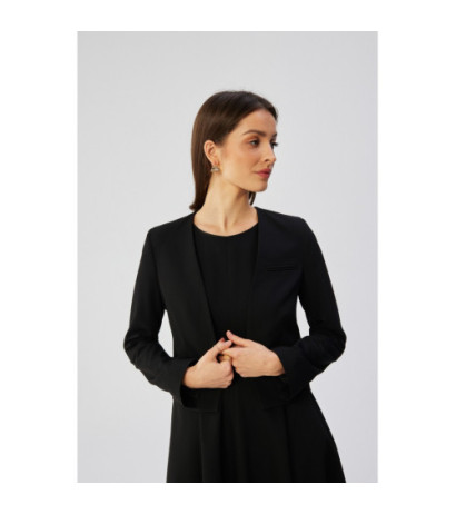 S368 Krótka marynarka bez zapięcia - czarna
