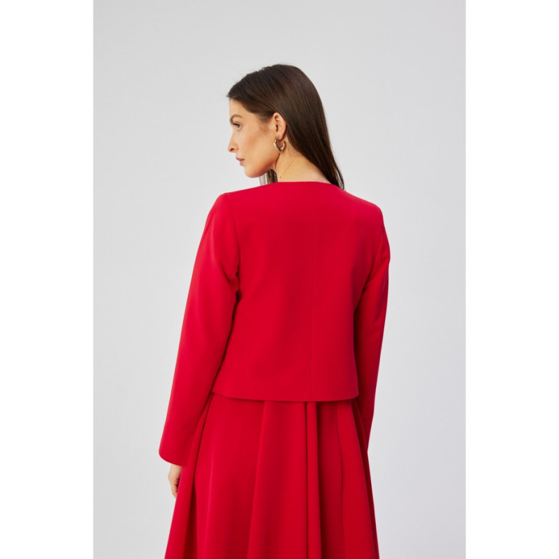 S368 Krótka marynarka bez zapięcia - czerwona