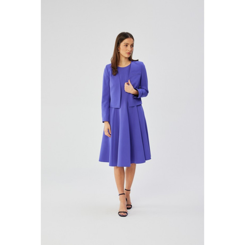 S368 Krótka marynarka bez zapięcia - fioletowa