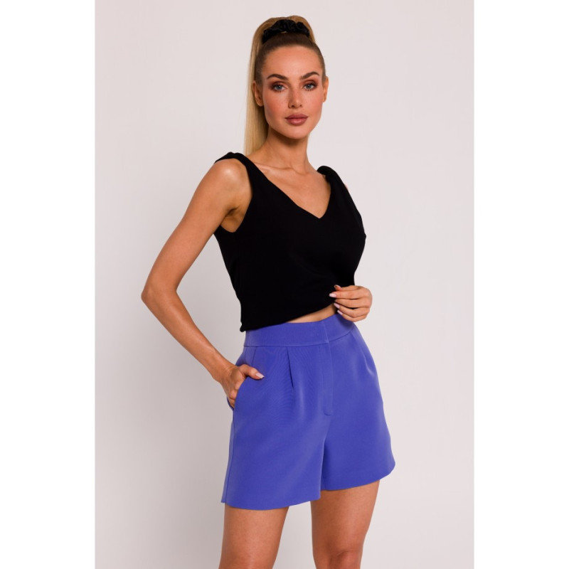 M775 Szorty z zakładkami - jasnofioletowe