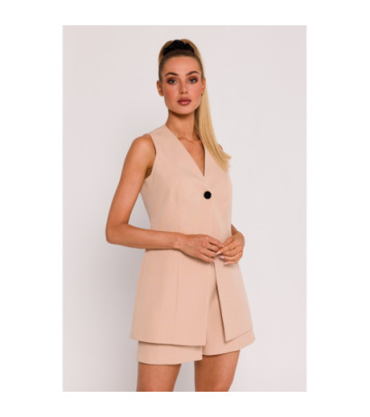 M776 Kamizelka na jeden guzik - beżowa