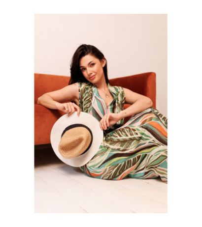 B283 Sukienka maxi we wzór - model 4