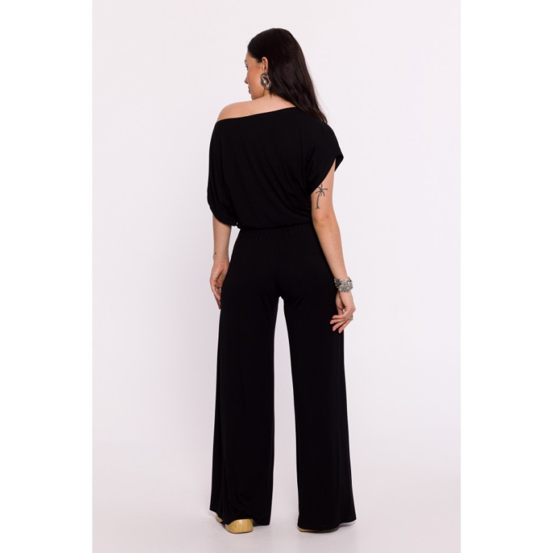 B287 Bluzka wiskozowa nietoperz - czarna