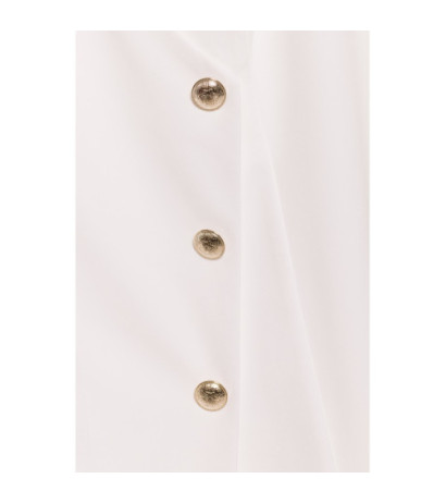 M793 Sukienka żakietowa ze złotymi guzikami - ecru