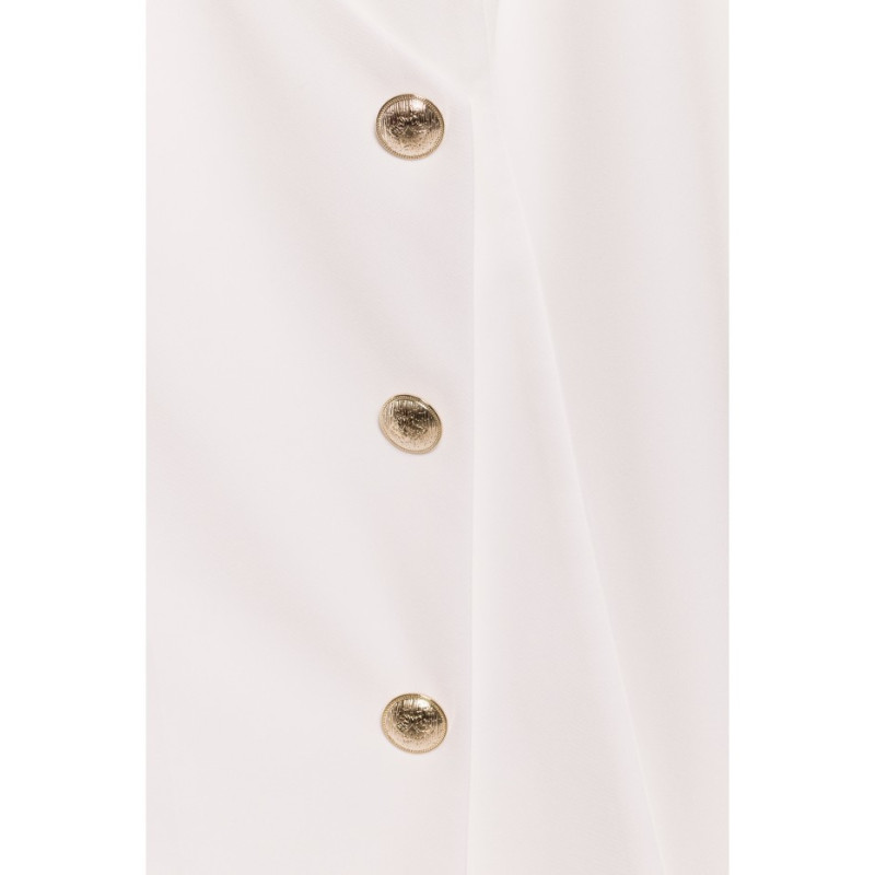 M793 Sukienka żakietowa ze złotymi guzikami - ecru