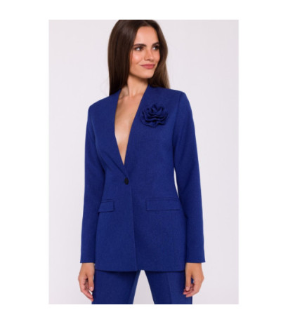 S370 Marynarka z kwiatkiem - niebieska