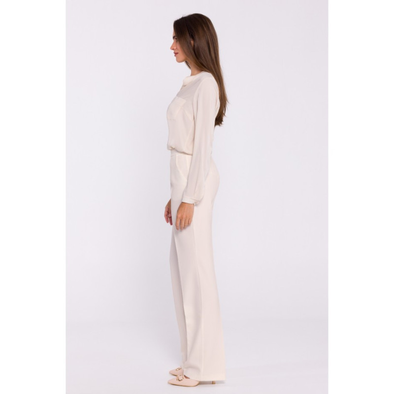 S371 Spodnie rozszerzane na dole - kość słoniowa