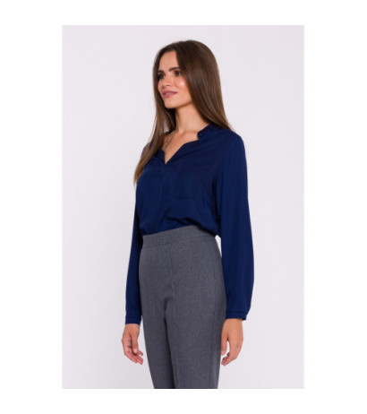 S375 Bluzka z długimi rękawami - granatowa