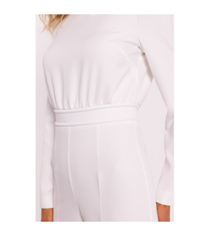 M811 Kombinezon ze zdobieniem w pasie - ecru