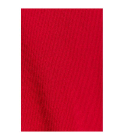 M821 Sukienka prążkowana z poszerzonymi rękawami - czerwona