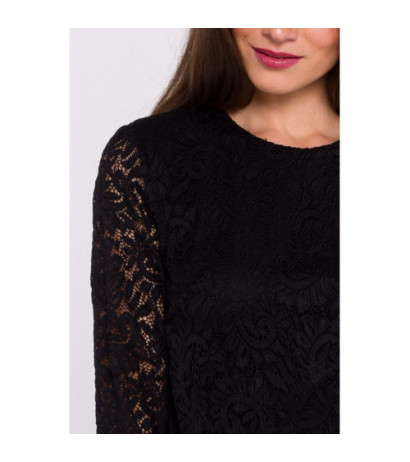 S381 Kombinezon z koronkową górą - czarny