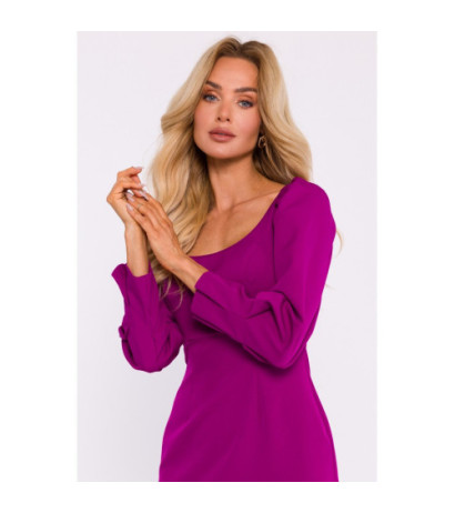 M836 Sukienka mini z głębokim dekoltem - rubinowa