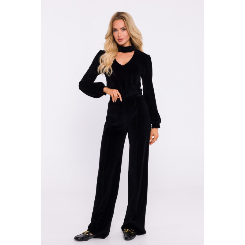 M830 Welurowe spodnie - czarne