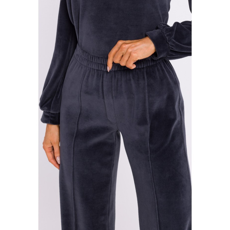 M830 Welurowe spodnie - grafitowe