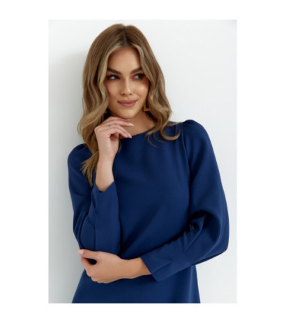 K148 Sukienka trapezowa - granatowa